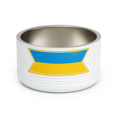 Rwanda Sky Blue & Sun Pet Bowl — front view