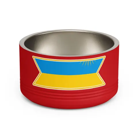 Rwanda Sky Blue & Sun Pet Bowl — front view