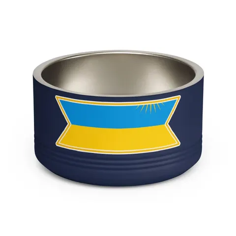 Rwanda Sky Blue & Sun Pet Bowl — front view