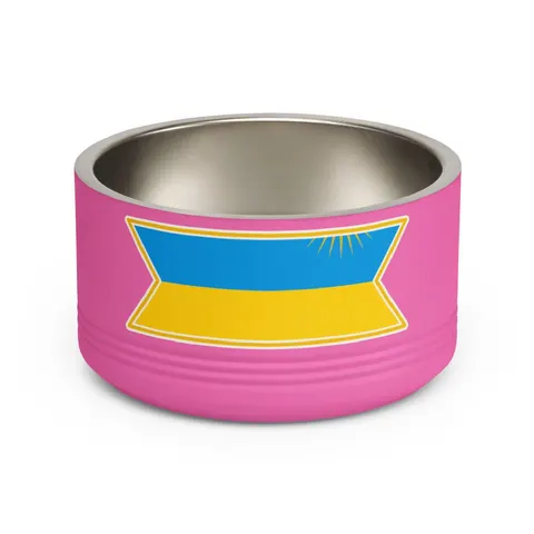 Rwanda Sky Blue & Sun Pet Bowl — front view
