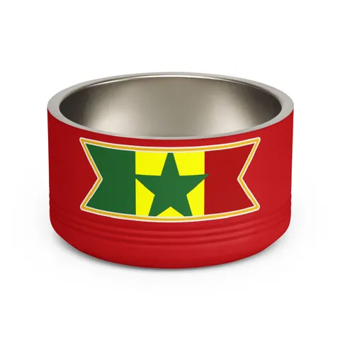Senegal Green Yellow Red Pet Bowl — front view