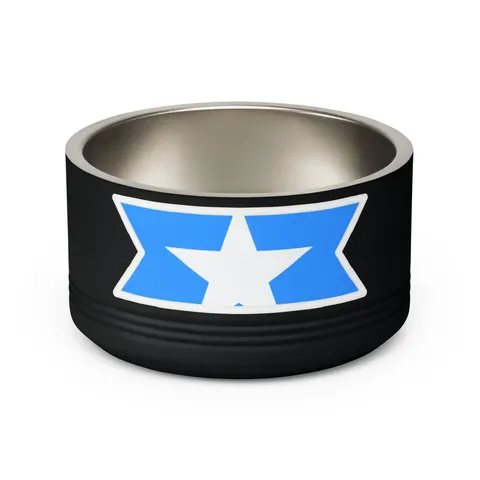 Somalia Blue White Star Pet Bowl — back view