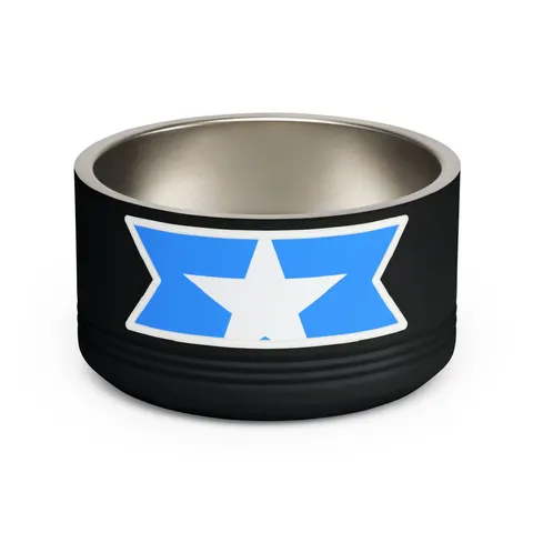 Somalia Blue White Star Pet Bowl — front view
