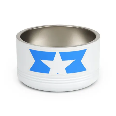 Somalia Blue White Star Pet Bowl — front view