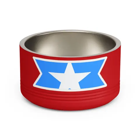 Somalia Blue White Star Pet Bowl — front view