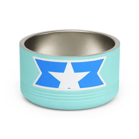 Somalia Blue White Star Pet Bowl — front view