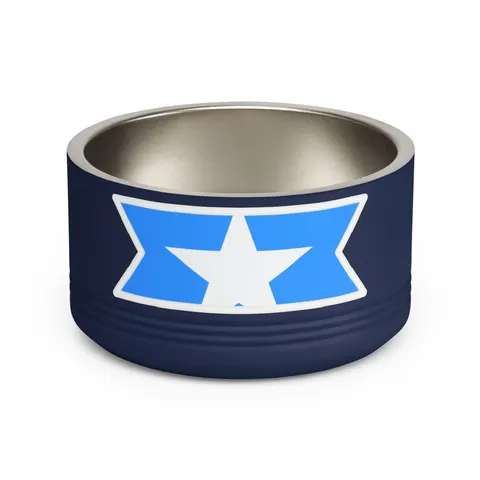 Somalia Blue White Star Pet Bowl — front view
