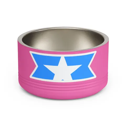 Somalia Blue White Star Pet Bowl — front view