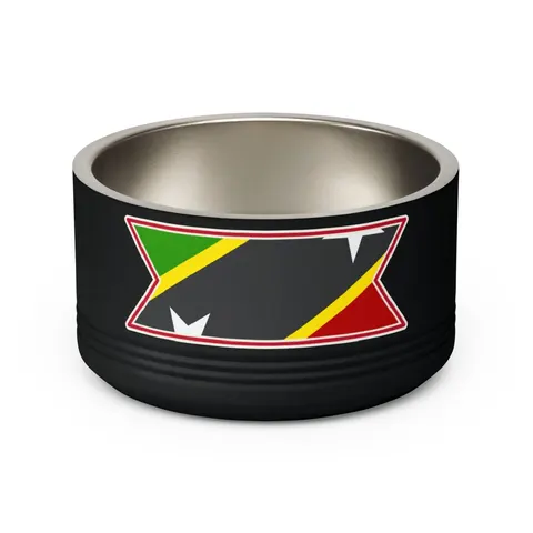St. Kitts & Nevis Diagonal Stars Pet Bowl — back view
