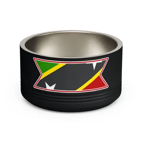 St. Kitts & Nevis Diagonal Stars Pet Bowl — front view