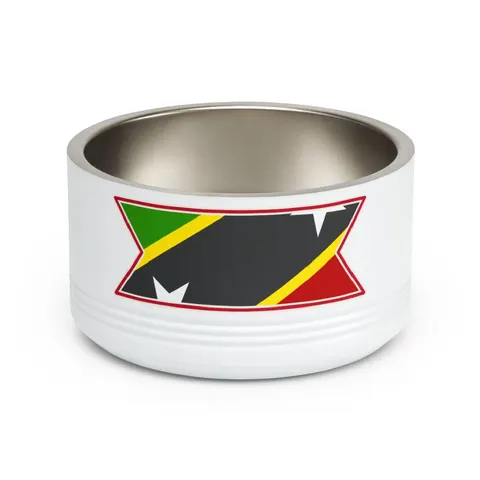 St. Kitts & Nevis Diagonal Stars Pet Bowl — front view