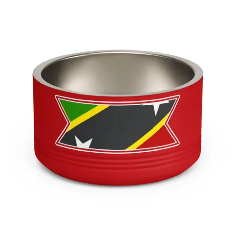 St. Kitts & Nevis Diagonal Stars Pet Bowl — front view
