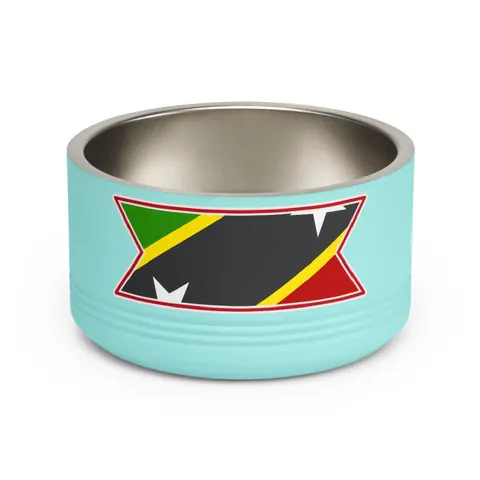 St. Kitts & Nevis Diagonal Stars Pet Bowl — front view