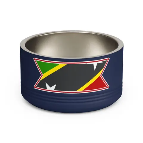 St. Kitts & Nevis Diagonal Stars Pet Bowl — front view