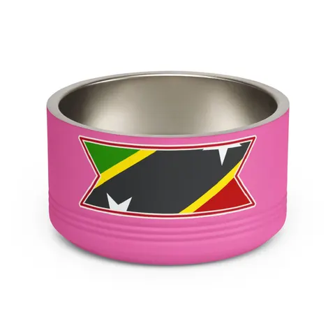St. Kitts & Nevis Diagonal Stars Pet Bowl — front view