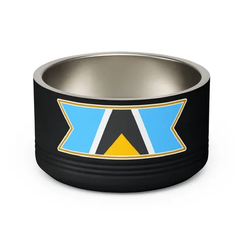 Saint Lucia Blue Triangle Peak Pet Bowl — back view