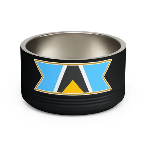 Saint Lucia Blue Triangle Peak Pet Bowl — front view