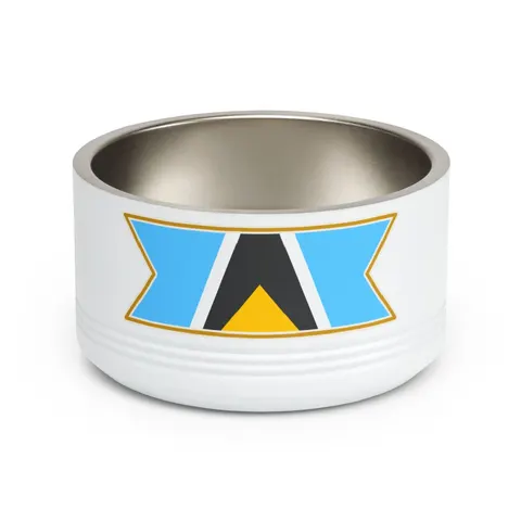 Saint Lucia Blue Triangle Peak Pet Bowl — front view