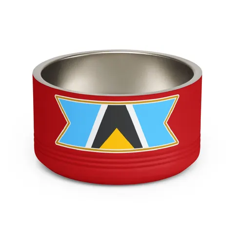 Saint Lucia Blue Triangle Peak Pet Bowl — front view