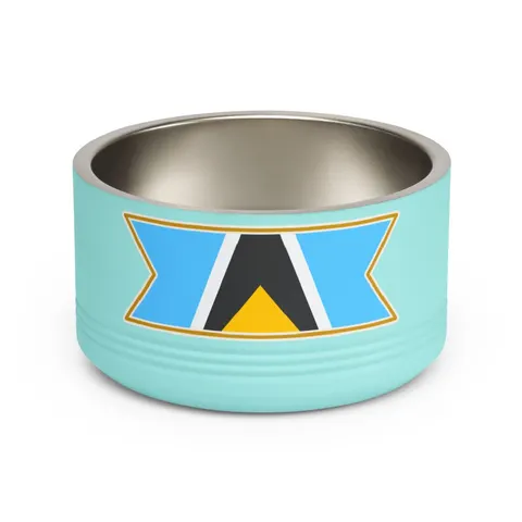Saint Lucia Blue Triangle Peak Pet Bowl — front view