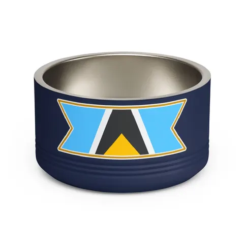 Saint Lucia Blue Triangle Peak Pet Bowl — front view