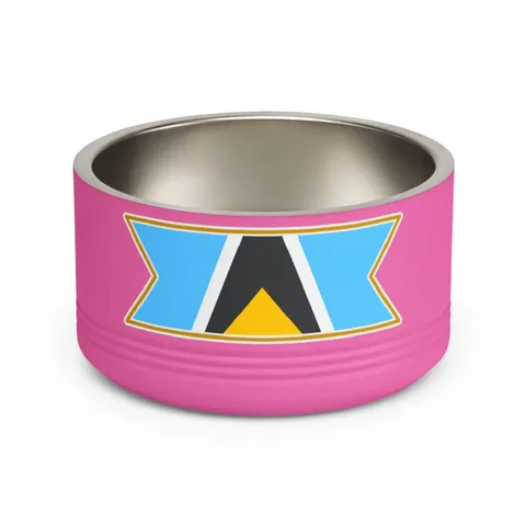 Saint Lucia Blue Triangle Peak Pet Bowl — front view