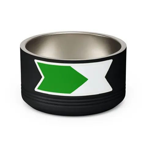Sudan Red White Black Triangle Pet Bowl — back view