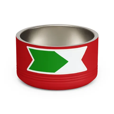 Sudan Red White Black Triangle Pet Bowl — front view