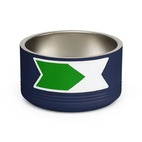 Sudan Red White Black Triangle Pet Bowl — front view