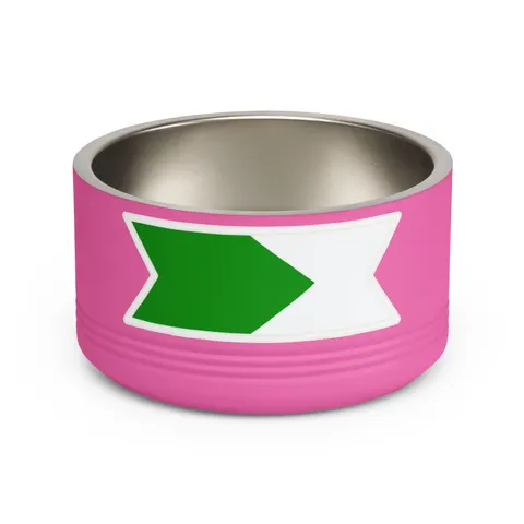 Sudan Red White Black Triangle Pet Bowl — front view