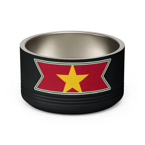 Suriname Red Green White Star Pet Bowl — back view