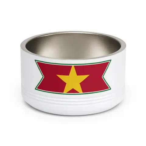 Suriname Red Green White Star Pet Bowl — front view