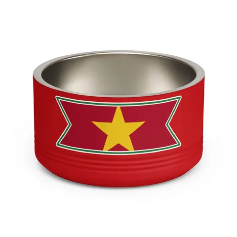 Suriname Red Green White Star Pet Bowl — front view