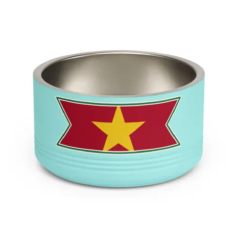 Suriname Red Green White Star Pet Bowl — front view