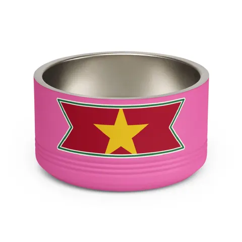 Suriname Red Green White Star Pet Bowl — front view