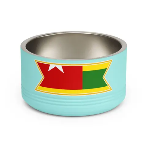 Togo Green Yellow Stripes Pet Bowl — front view