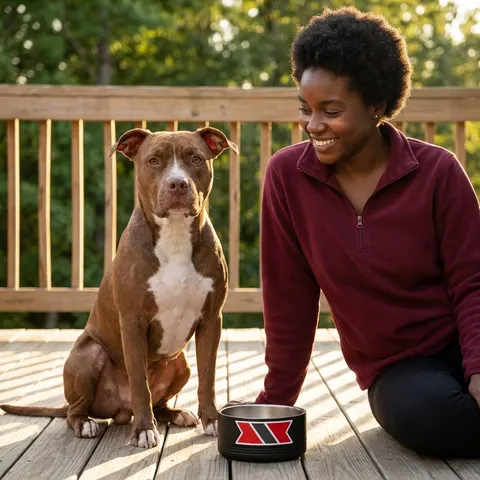 Trinidad & Tobago Diagonal Stripe Pet Bowl