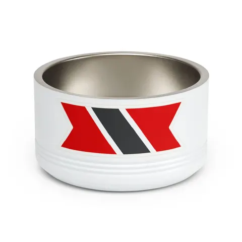 Trinidad & Tobago Diagonal Stripe Pet Bowl — front view