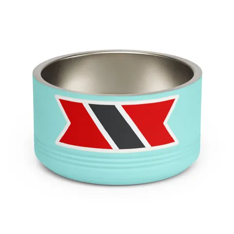 Trinidad & Tobago Diagonal Stripe Pet Bowl — front view