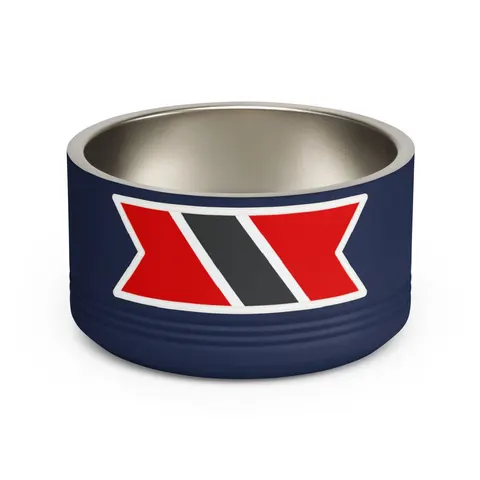 Trinidad & Tobago Diagonal Stripe Pet Bowl — front view