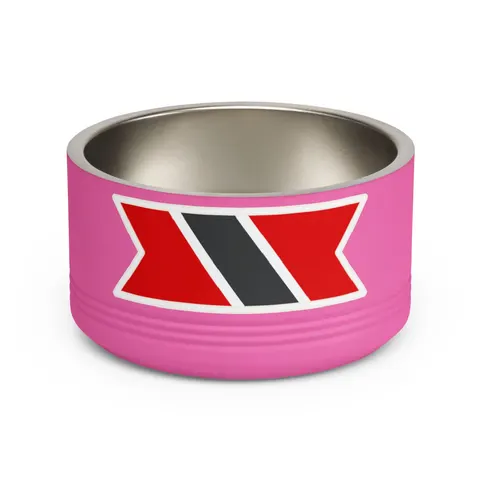 Trinidad & Tobago Diagonal Stripe Pet Bowl — front view