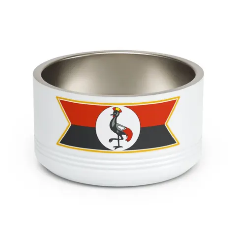 Uganda Black Yellow Red Bands Pet Bowl — front view