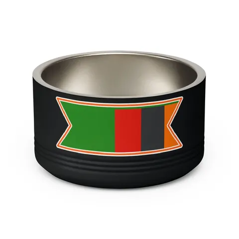Zambia Green Field & Orange Eagle Pet Bowl — back view