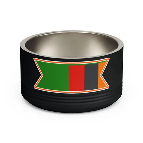 Zambia Green Field & Orange Eagle Pet Bowl — front view