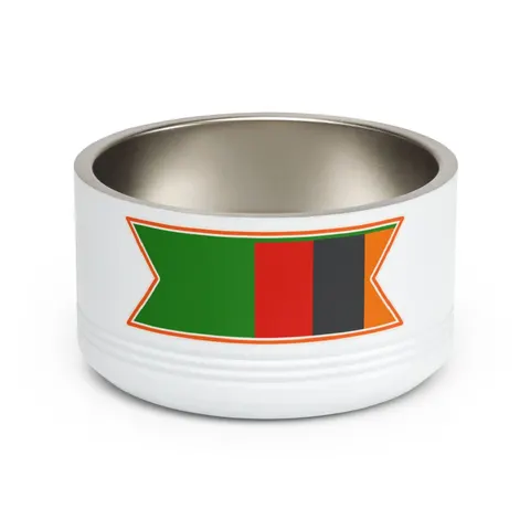 Zambia Green Field & Orange Eagle Pet Bowl — front view