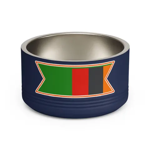Zambia Green Field & Orange Eagle Pet Bowl — front view