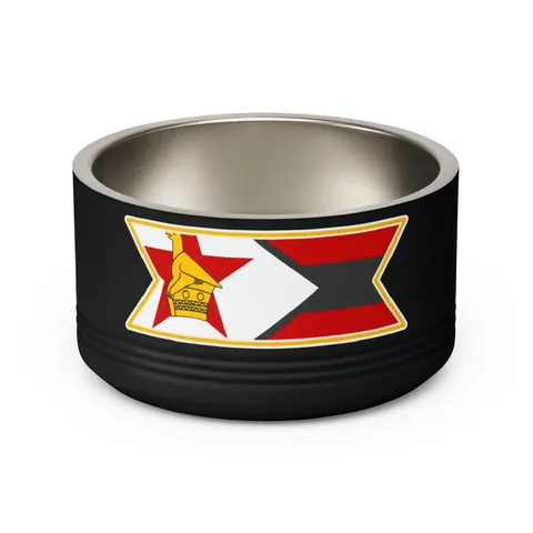 Zimbabwe Stripes & Triangle Pet Bowl — back view