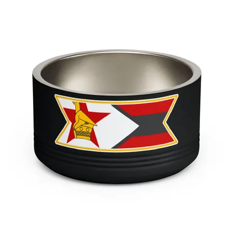 Zimbabwe Stripes & Triangle Pet Bowl — front view