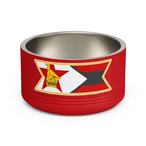 Zimbabwe Stripes & Triangle Pet Bowl — front view