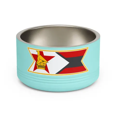 Zimbabwe Stripes & Triangle Pet Bowl — front view